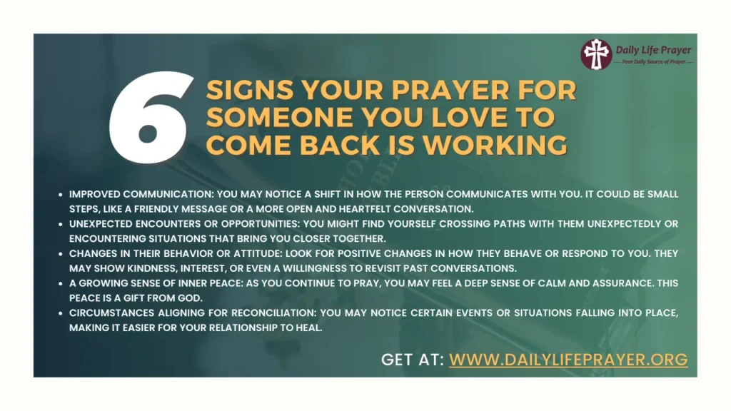 6 Signs Your Prayer for Someone You Love to Come Back is Working