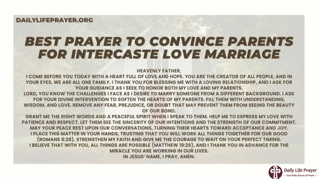 Best Prayer to Convince Parents for Intercaste Love Marriage
