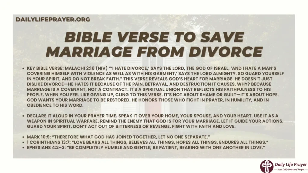 Bible Verse to Save Marriage From Divorce