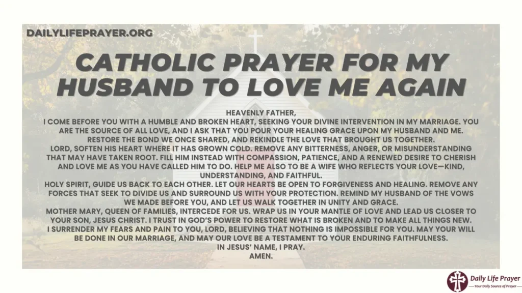 Catholic Prayer for My Husband to Love Me Again