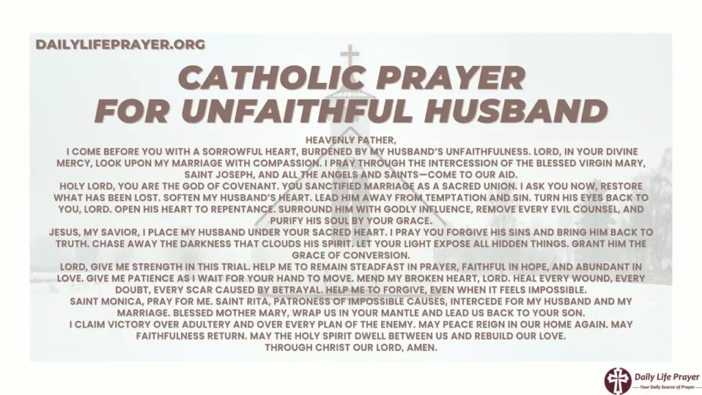 Catholic Prayer for Unfaithful Husband