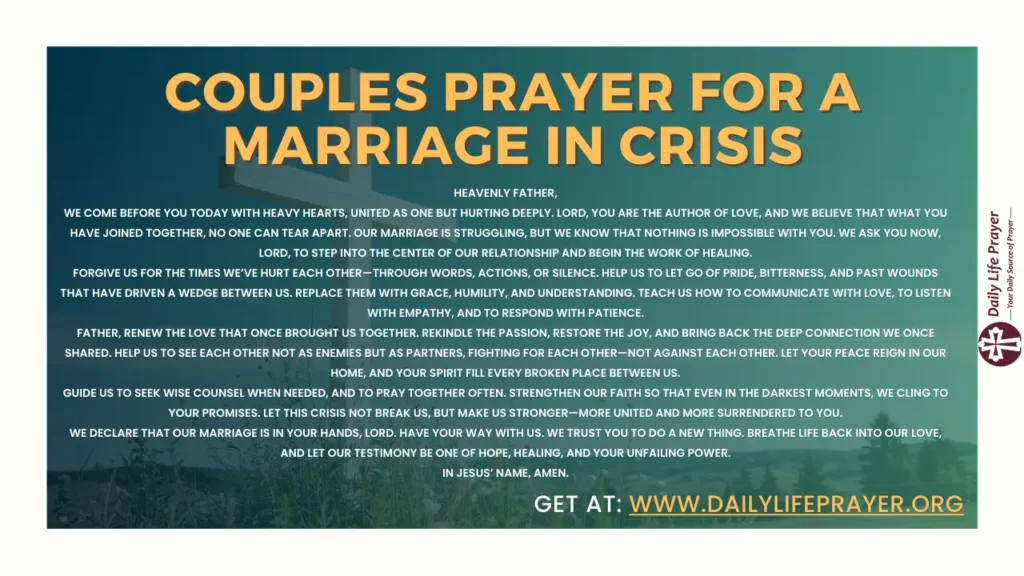 Couples Prayer for a Marriage in Crisis
