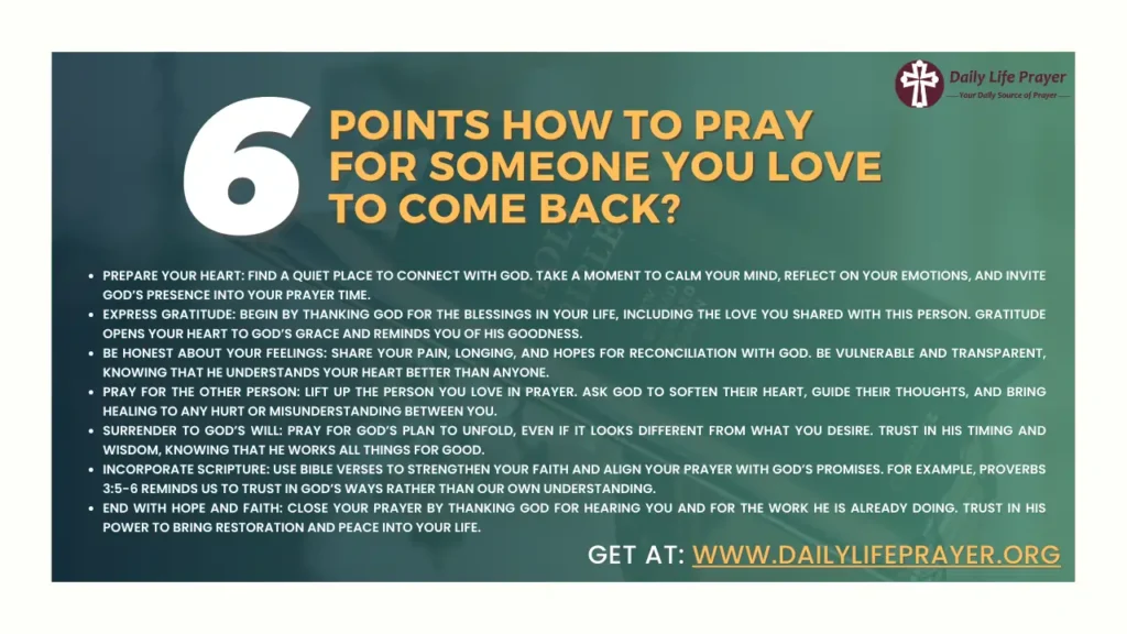 How to Pray for Someone You Love to Come Back