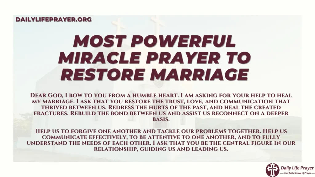 Most Powerful Miracle Prayer to Restore Marriage