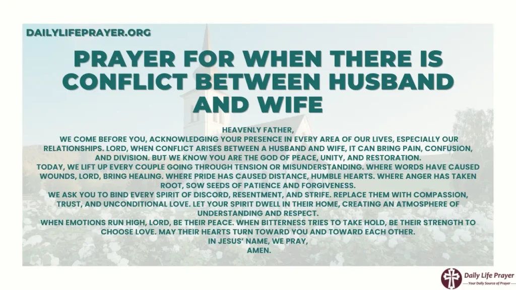 Prayer for When There Is Conflict Between Husband and Wife