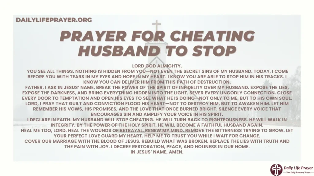 Prayer for Cheating Husband to Stop