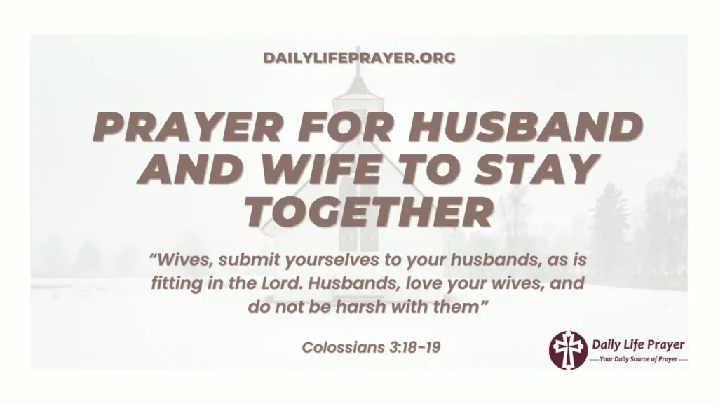 Prayer for Husband and Wife to Stay Together