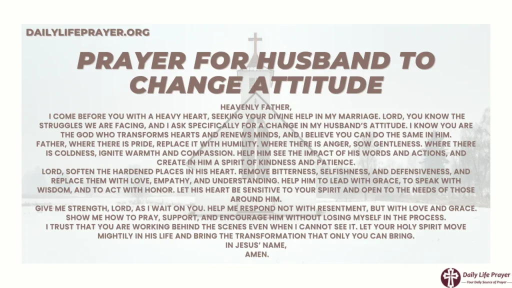 Prayer for Husband to Change Attitude