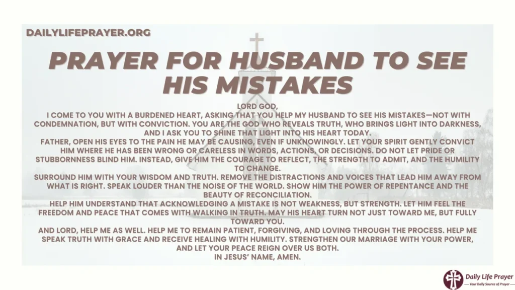 Prayer for Husband to See His Mistakes