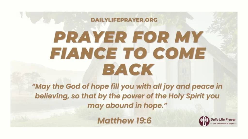 Prayer for My Fiance to Come Back