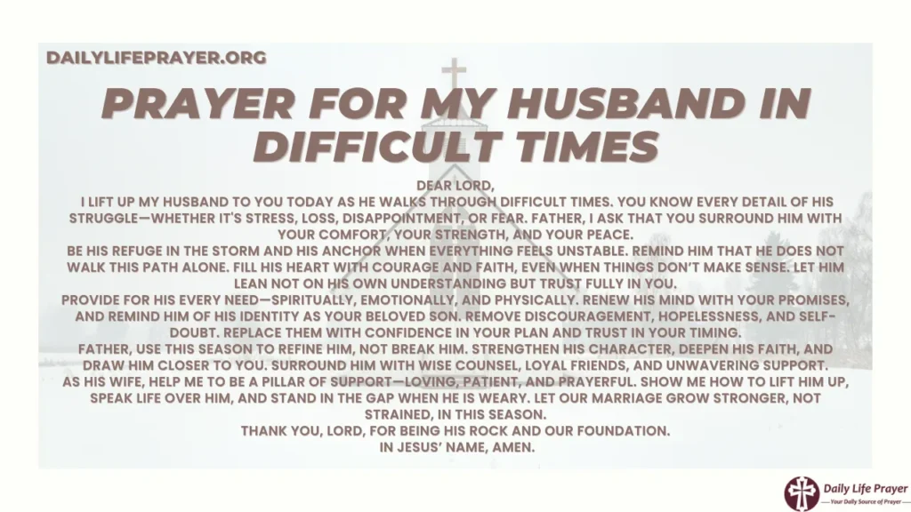 Prayer for My Husband in Difficult Times