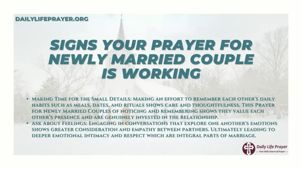 Signs Your Prayer for Newly Married Couple Is Working