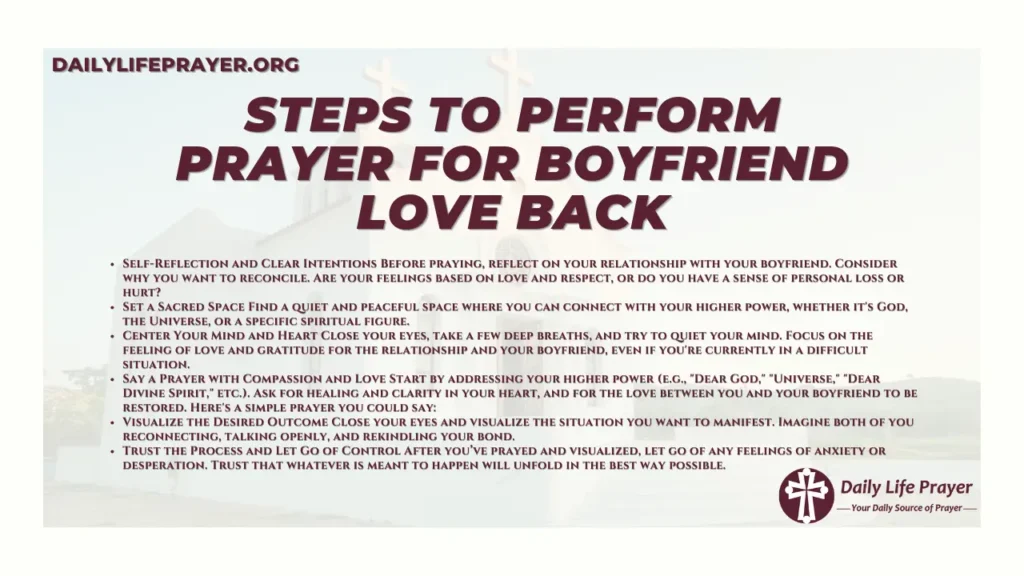 Steps to Perform Prayer for Boyfriend Love Back