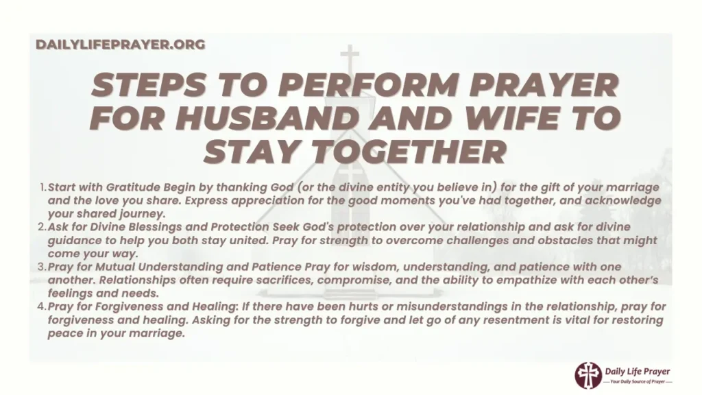 Steps to Perform Prayer for Husband and Wife to Stay Together