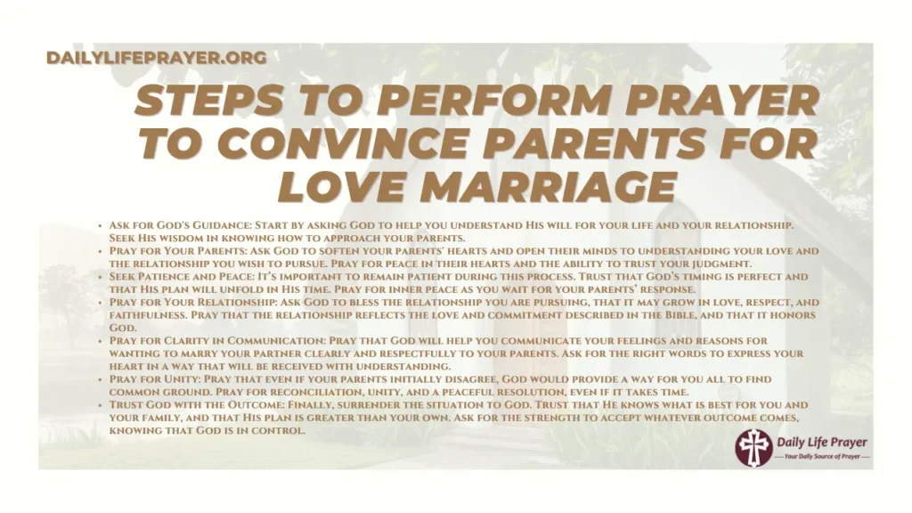 Steps to Perform Prayer to Convince Parents for Love Marriage