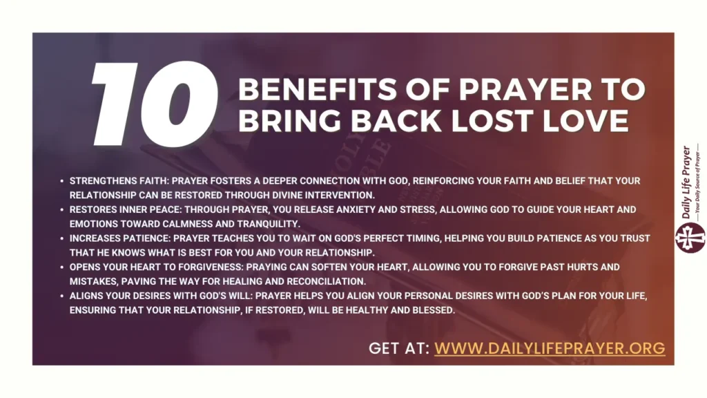 10 Benefits of Prayer to Bring Back Lost Love