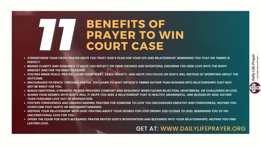 11 Benefits of Prayer to Win Court Case