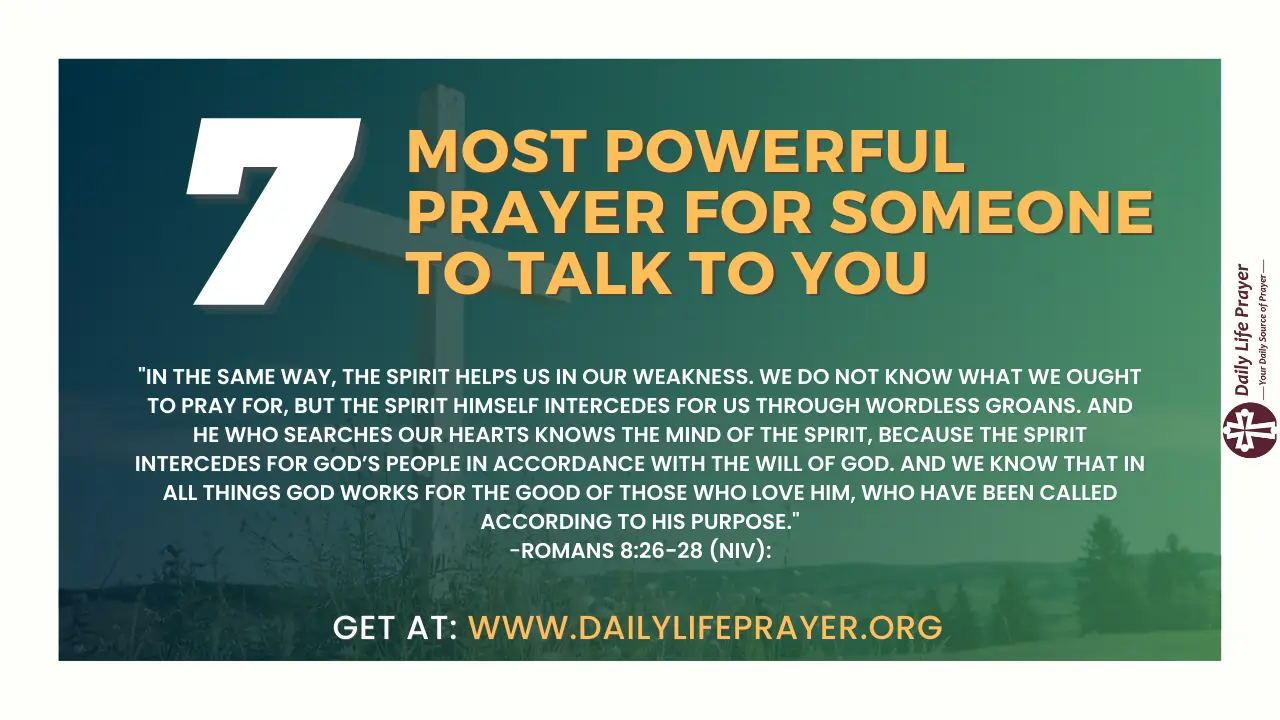 7 Most Powerful Prayer for Someone to Talk to You