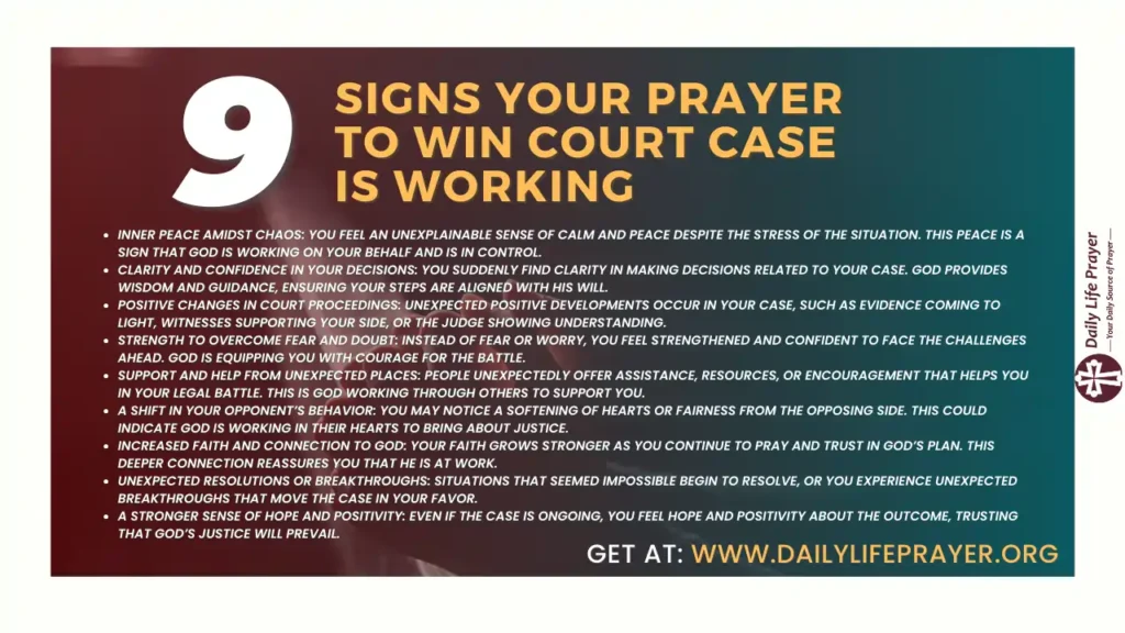 9 Signs Your Prayer to Win Court Case is Working