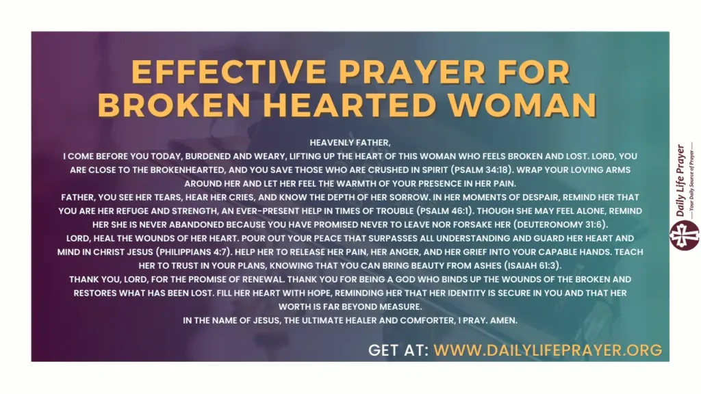 Effective Prayer for Broken Hearted Woman