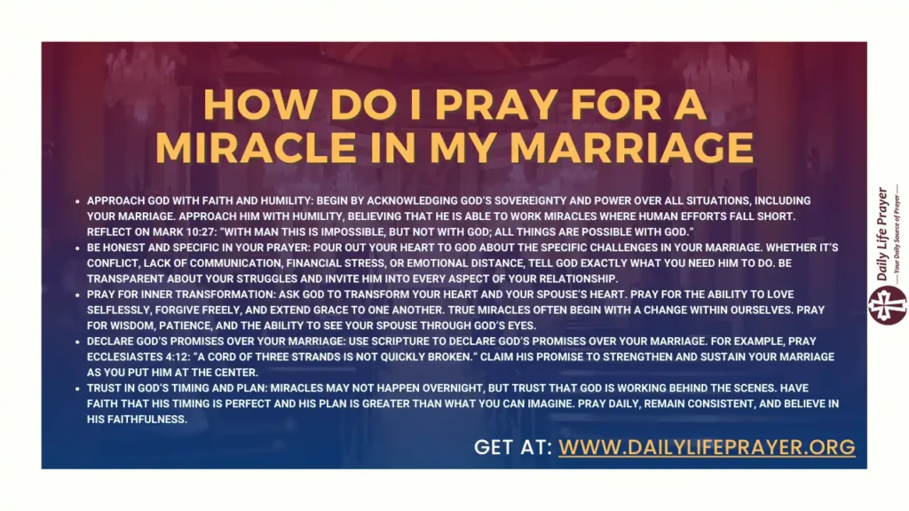 How do I pray for a miracle in my marriage