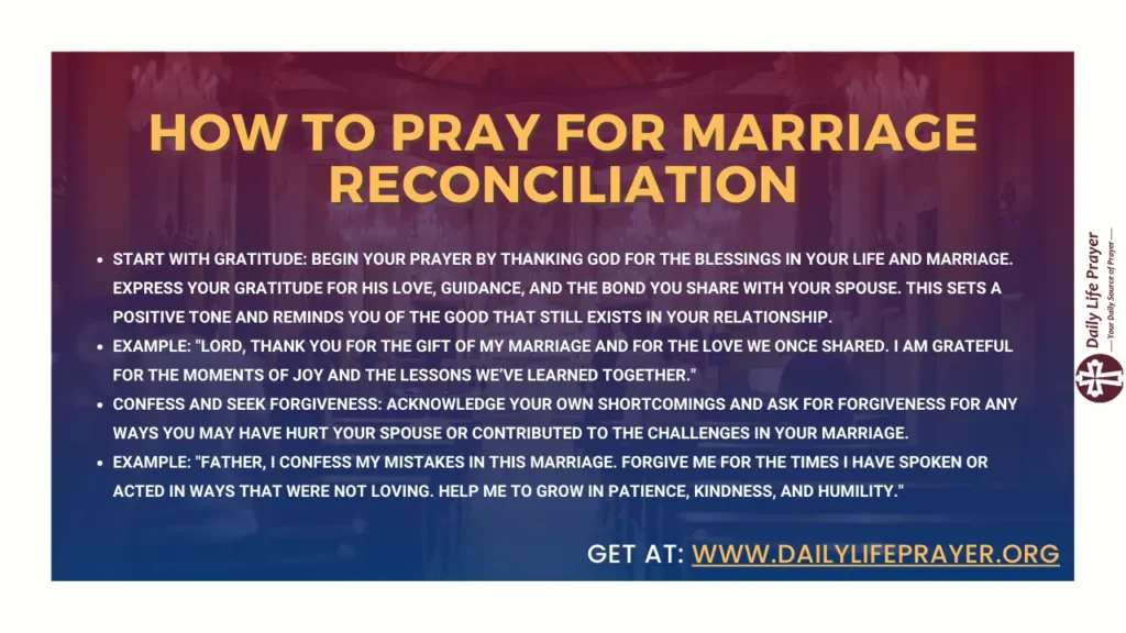 How to Pray For Marriage Reconciliation