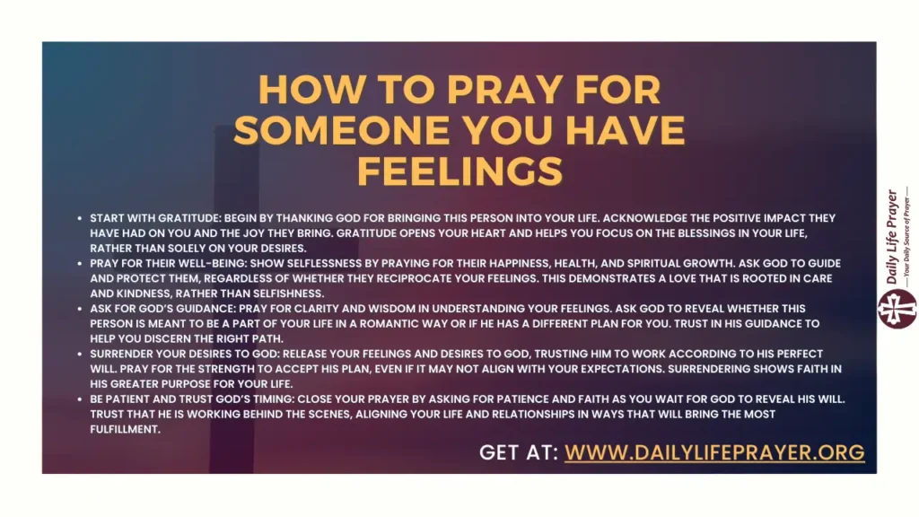 How to Pray For Someone You Have Feelings