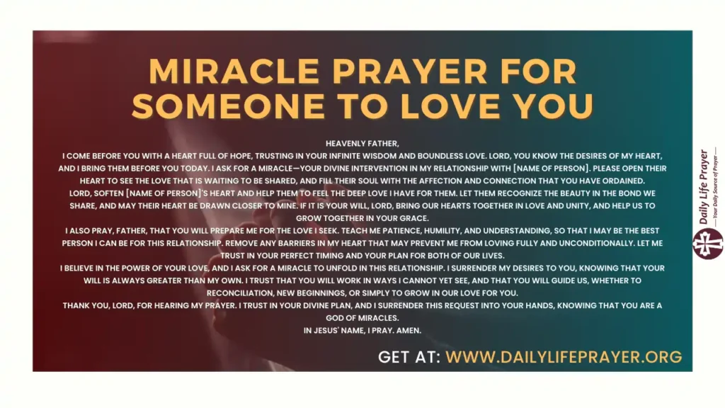 Miracle Prayer for Someone to Love You