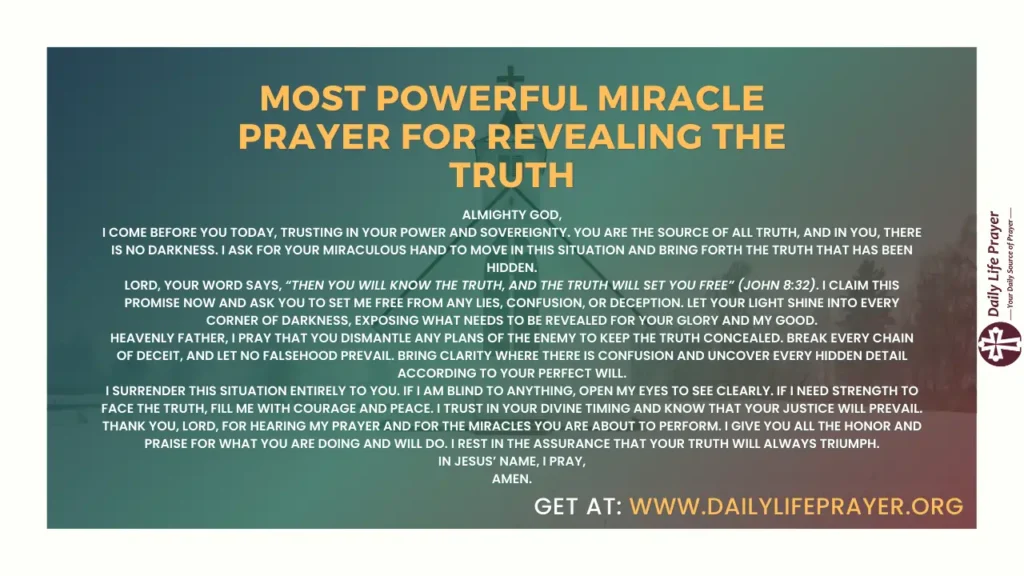 Most Powerful Miracle Prayer For Revealing the Truth