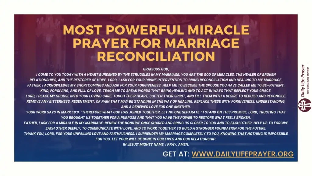 Most Powerful Miracle Prayer for Marriage Reconciliation