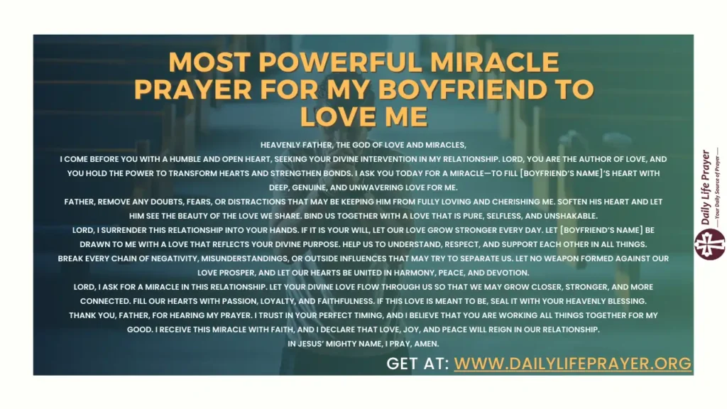 Most Powerful Miracle Prayer for My Boyfriend to Love Me