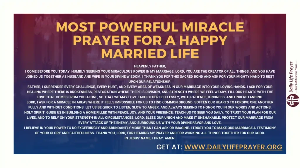 Most Powerful Miracle Prayer for a Happy Married Life