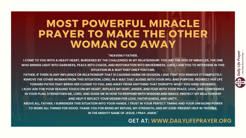 Most Powerful Miracle Prayer to Make the Other Woman Go Away