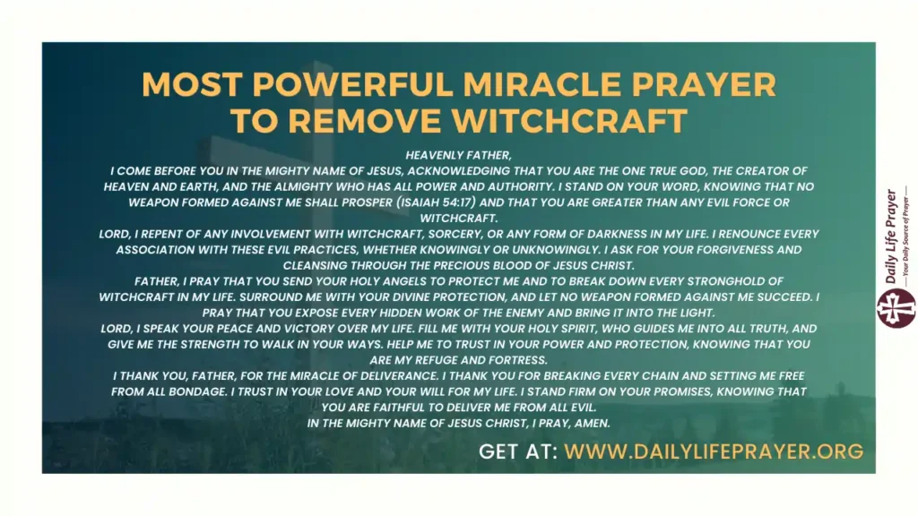 Most Powerful Miracle Prayer to Remove Witchcraft