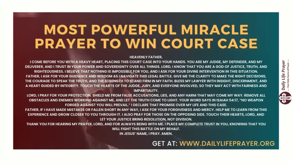 Most Powerful Miracle Prayer to Win Court Case