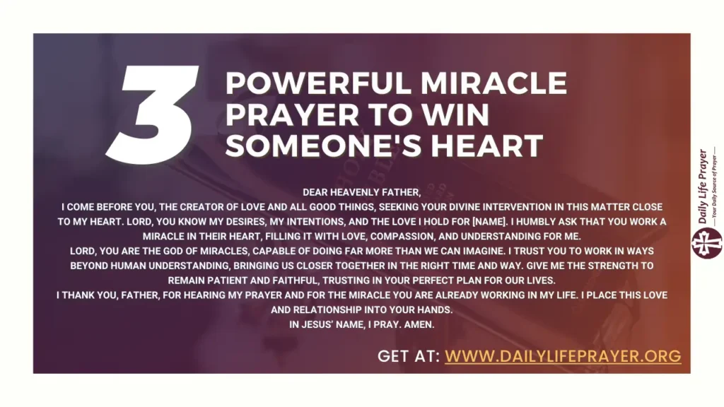 Powerful Miracle Prayer to Win Someone's Heart