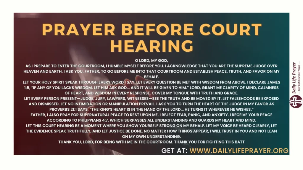 Prayer Before Court Hearing