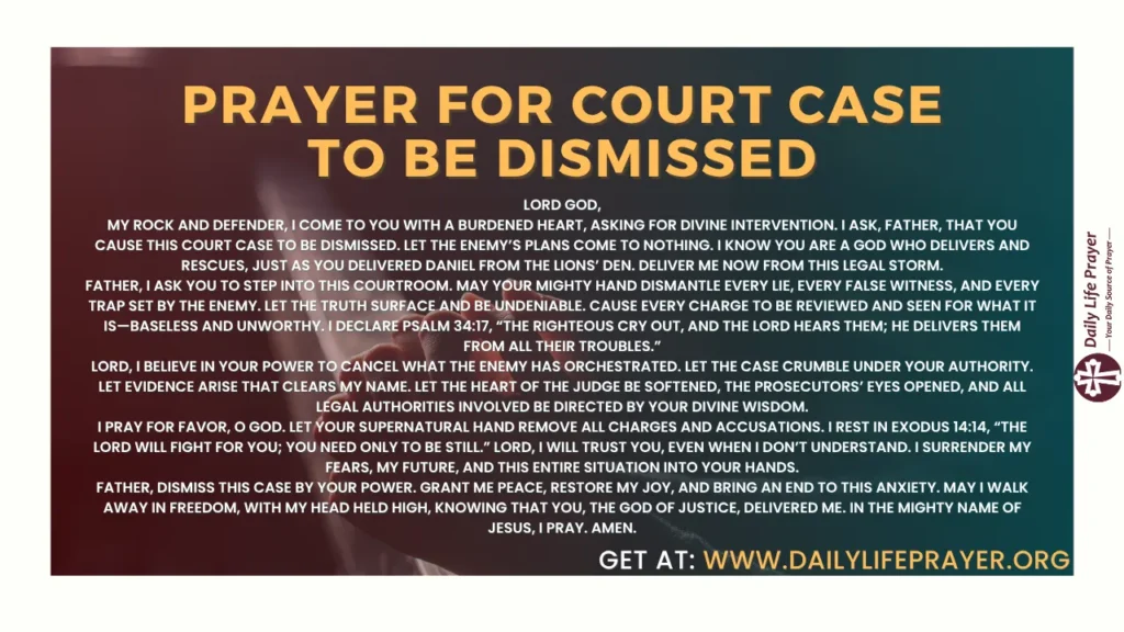 Prayer for Court Case to Be Dismissed