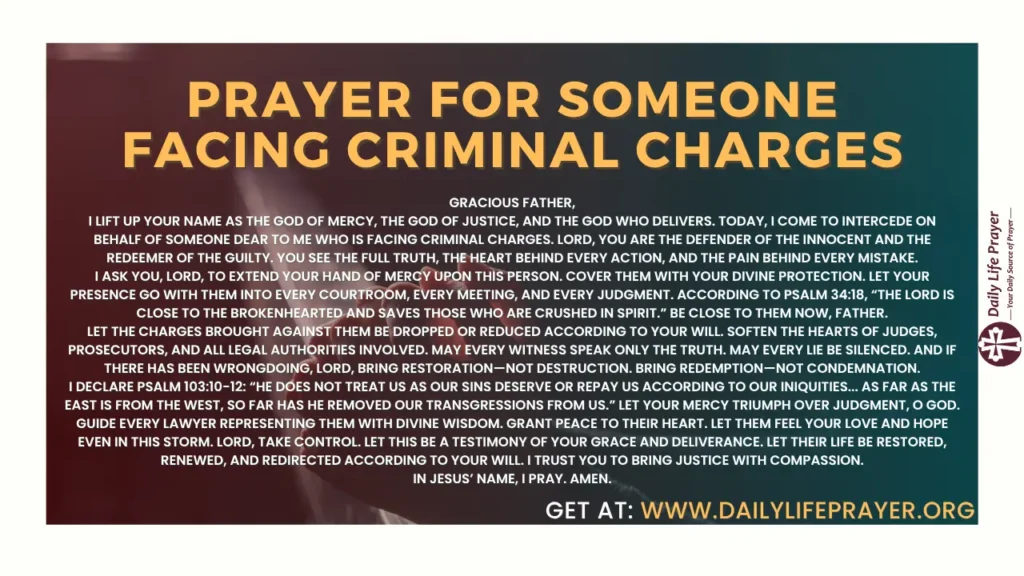 Prayer for Someone Facing Criminal Charges