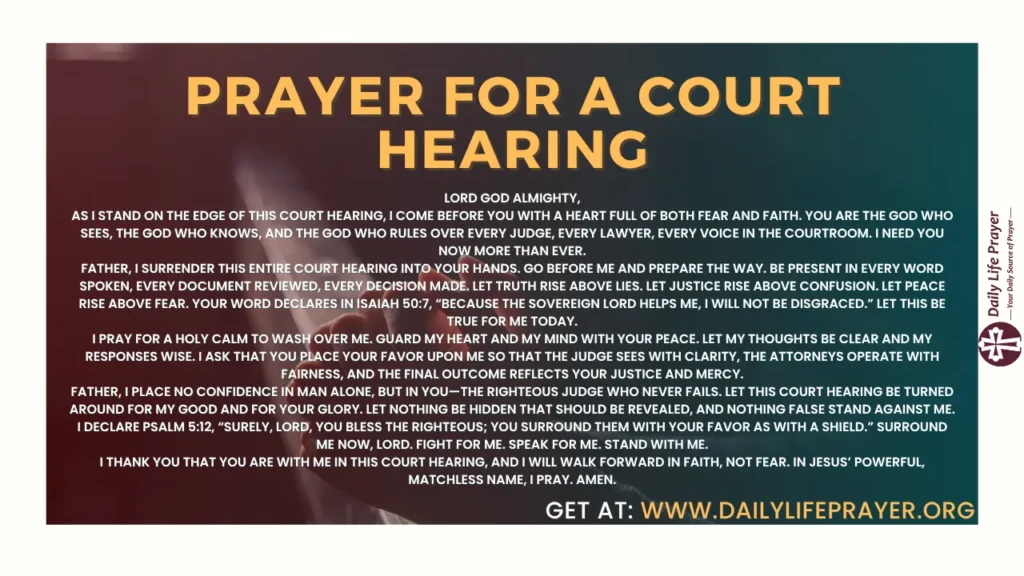 Prayer for a Court Hearing