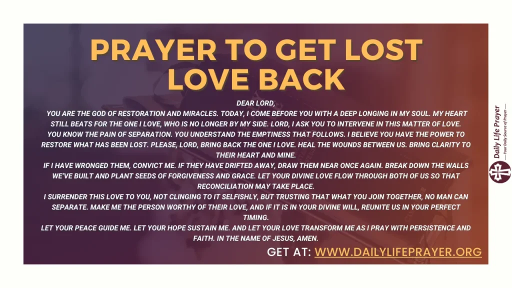 Prayer to Get Lost Love Back