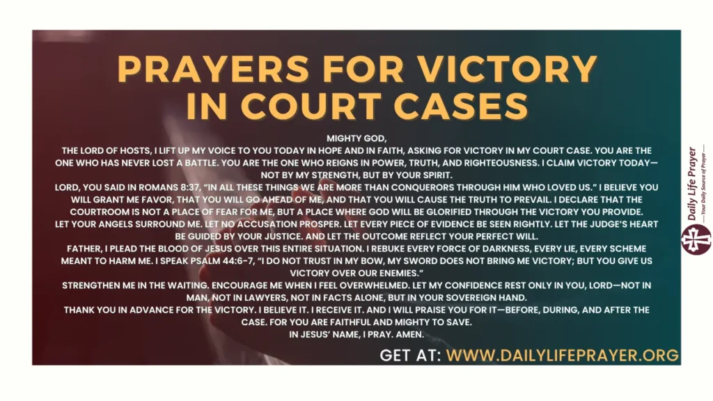 Prayers for Victory in Court Cases