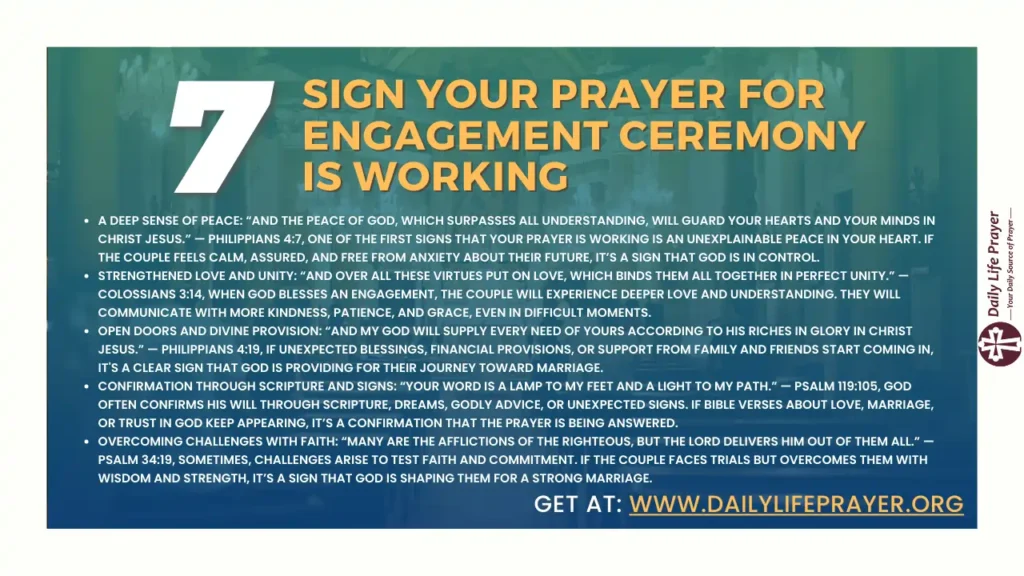 Sign Your Prayer for Engagement Ceremony is Working