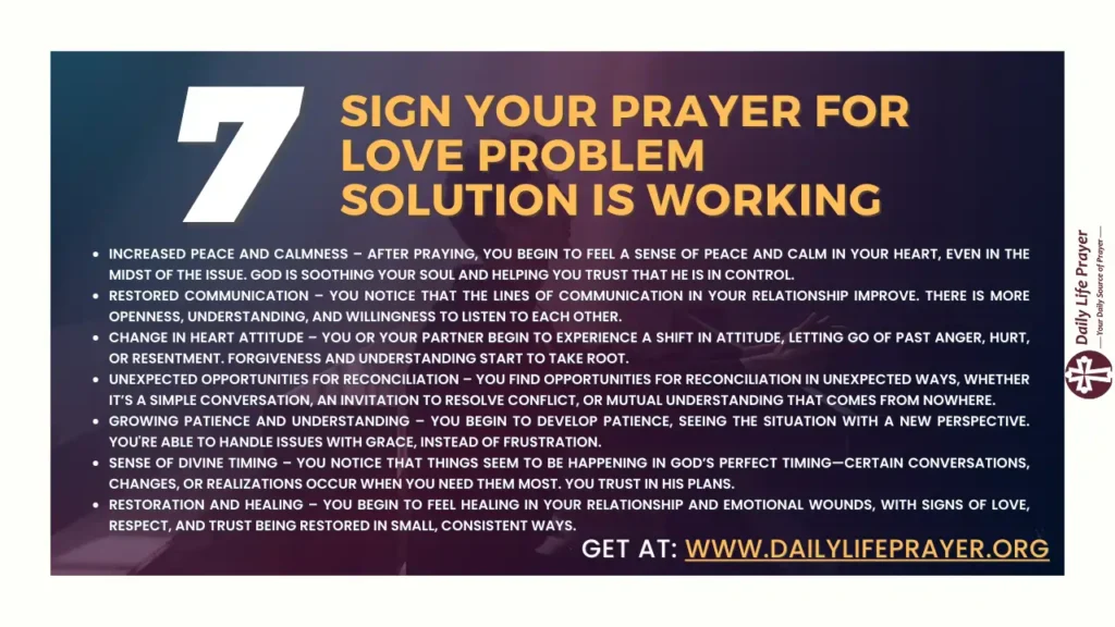 Sign your prayer for love problem solution is working