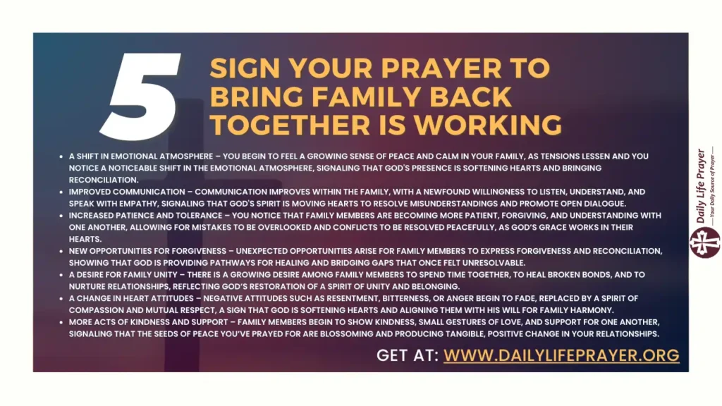 Sign your prayer to bring family back together is working