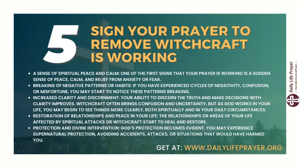 Signs your Prayer to Remove Witchcraft is Working