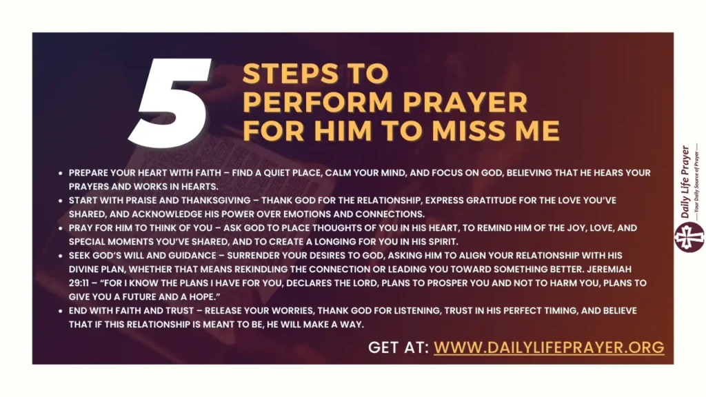 Steps to Perform Prayer for Him to Miss Me