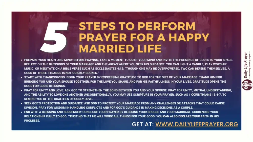 Steps to Perform Prayer for a Happy Married Life