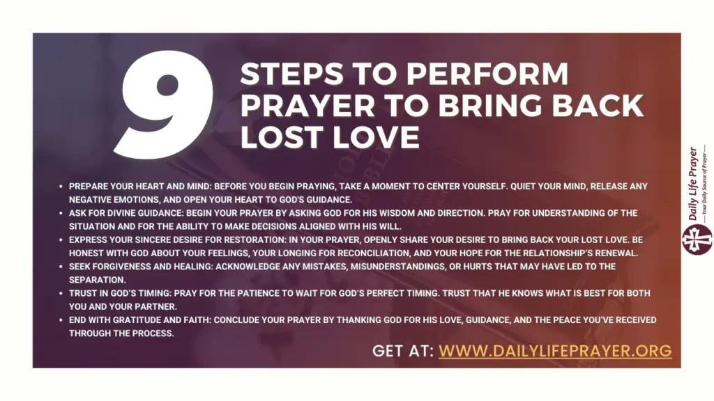 Steps to Perform Prayer to Bring Back Lost Love