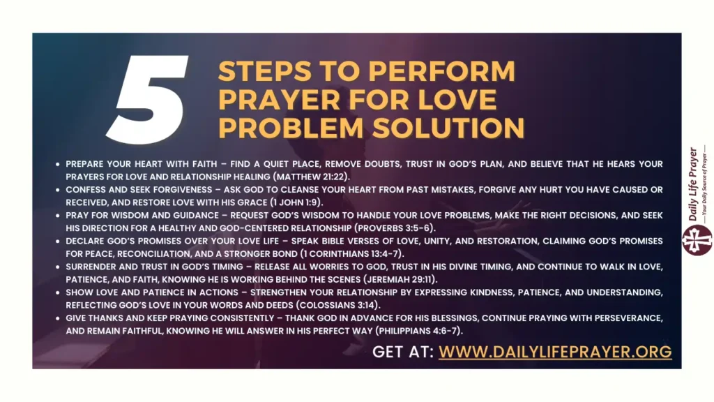 Steps to perform prayer for love problem solution